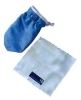 Набор: варежка косметическая (темно-синяя), салфетка для лица (голубая)